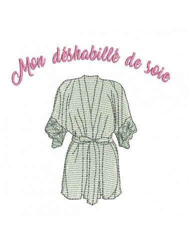 Motif de broderie machine désahabillé de soie