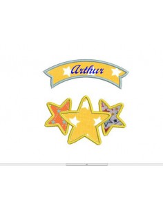 Motif de broderie guirlande étoiles