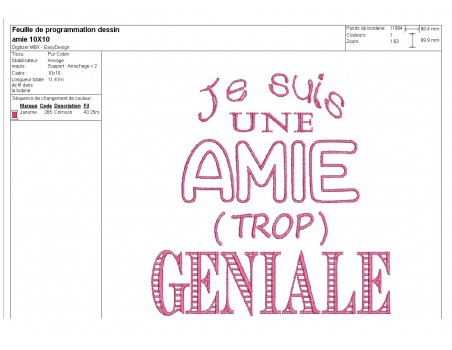 Motif de broderie amie trop géniale