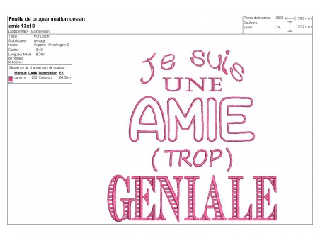 Motif de broderie amie trop géniale