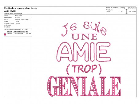 Motif de broderie amie trop géniale