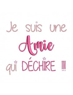Motif de broderie  amie qui déchire