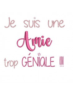 Motif de broderie  amie géniale
