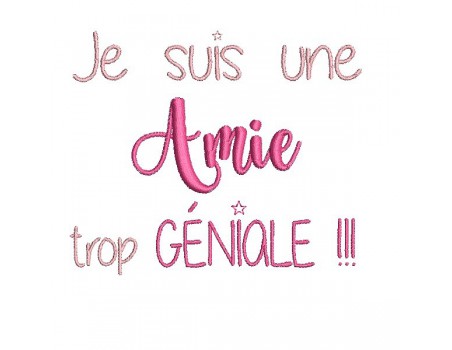 Motif de broderie  amie géniale