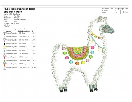 Instant download machine embroidery lama