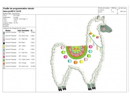 Instant download machine embroidery lama