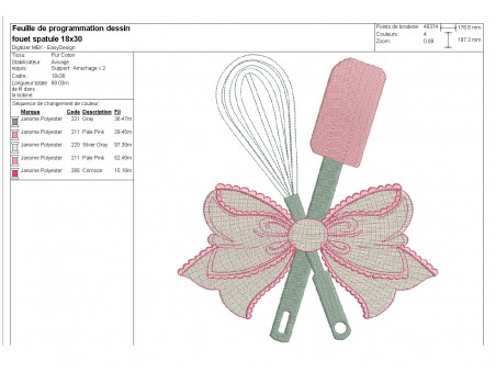 Instant download machine embroidery whip and spatula applique