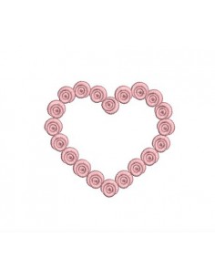 Motif de broderie coeur roses