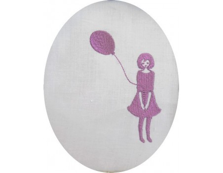 Motif de broderie fillette au ballon