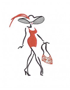 Motif de broderie silhouette femme n°3