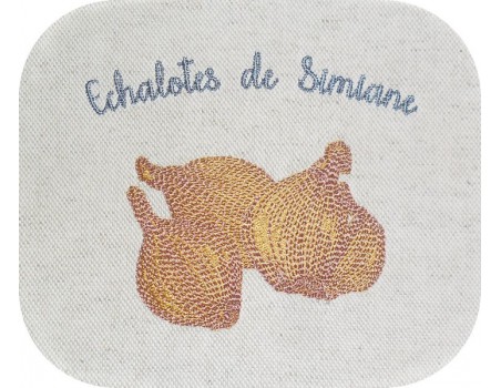 Motif de broderie machine  échalotes de Simiane