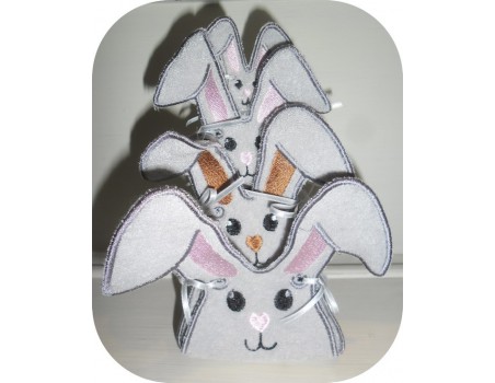 Motif de broderie machine corbeille  lapin  ITH