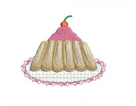 Motif de broderie charlotte aux fraises