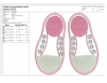 Instant download machine embroidery design   sneakers