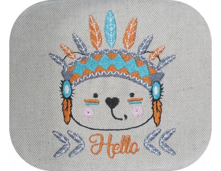 Instant download machine embroidery  apache fox