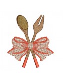 Motif de broderie machine  spatules en bois avec un noeud