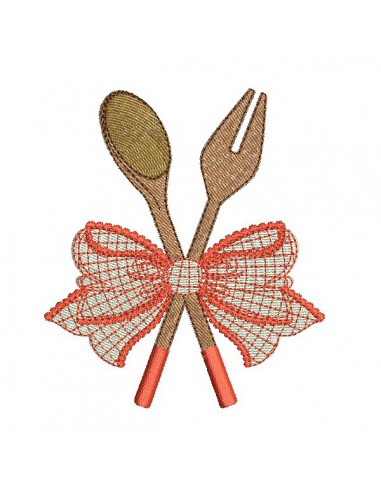 Motif de broderie machine  spatules en bois avec un noeud