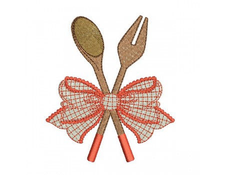 Motif de broderie machine  spatules en bois avec un noeud