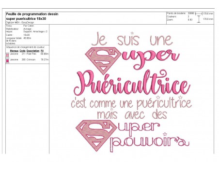 Embroidery design super midwife