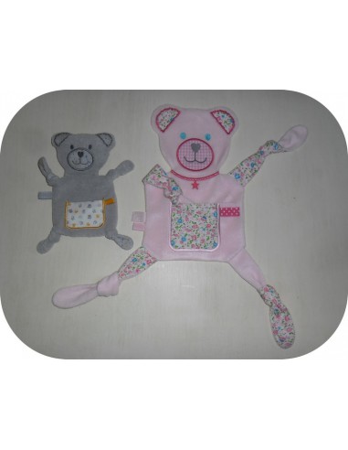 Motif de broderie machine doudou ourson  ITH