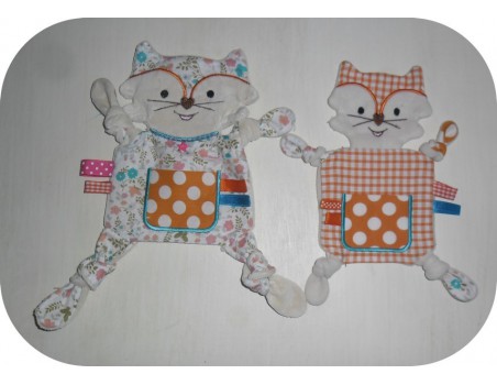 Motif de broderie machine doudou renard  ITH