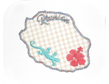 Motif de broderie machine  la Réunion en appliqué