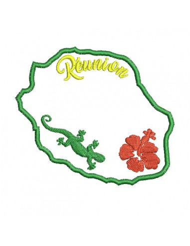 Motif de broderie machine  la Réunion en appliqué