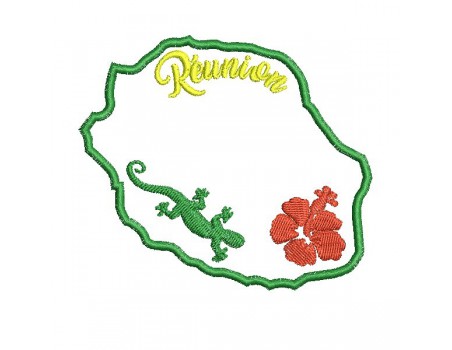 Motif de broderie machine  la Réunion en appliqué