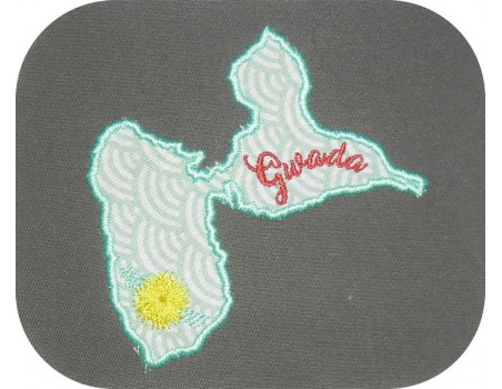 Motif de broderie machine  la Guadeloupe en appliqué