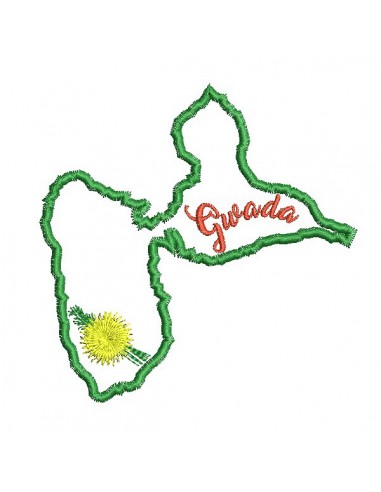 Motif de broderie machine  la Guadeloupe en appliqué