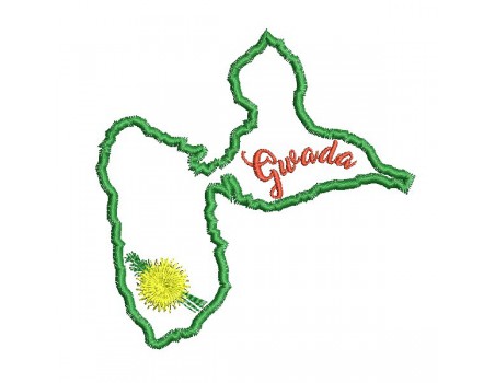 Motif de broderie machine  la Guadeloupe en appliqué