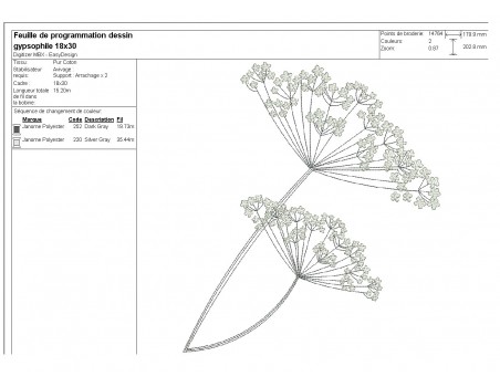 Motif de broderie machine  gypsophile