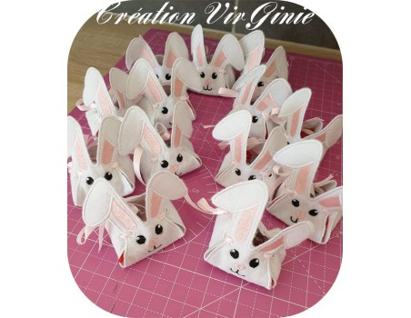 Motif de broderie machine corbeille  lapin  ITH