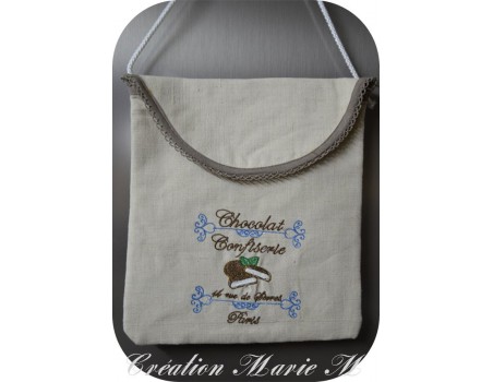 Motif de broderie machine chocolat confiserie