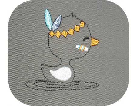 Motif de broderie machine petit canard indien