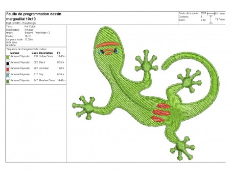 Motif de broderie machine Margouillat