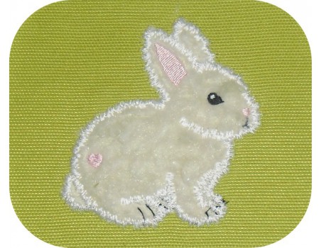 Motif de broderie machine  lapin appliqué