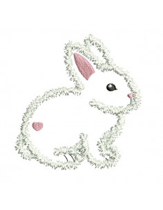 Motif de broderie machine  lapin appliqué