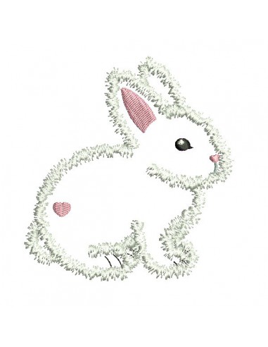 Motif de broderie machine  lapin appliqué