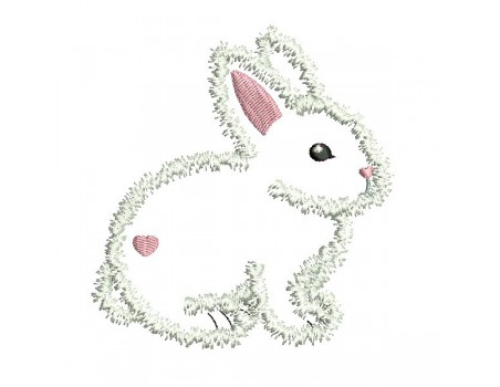 Motif de broderie machine  lapin appliqué