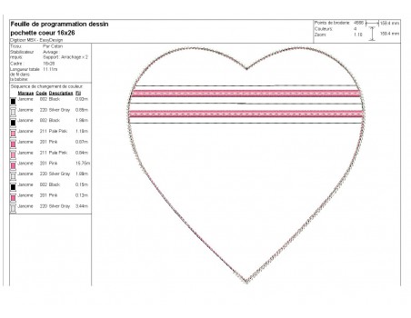 Instant download machine embroidery zip purse heart  ith