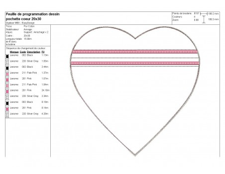 Instant download machine embroidery zip purse heart  ith