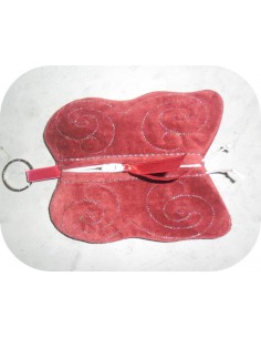 Instant download machine embroidery zip purse butterfly  ith