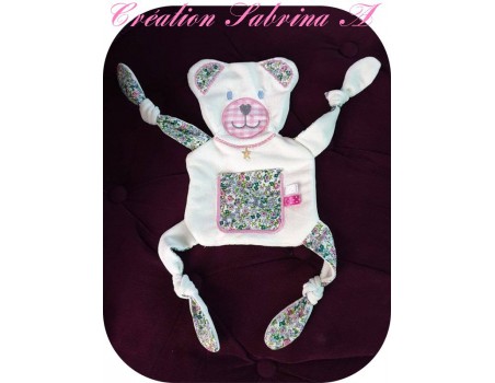 Motif de broderie machine doudou ourson  ITH