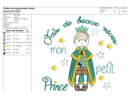 Embroidery design frame  princess