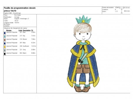 Embroidery design frame  little Prince