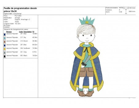 Embroidery design frame  little Prince