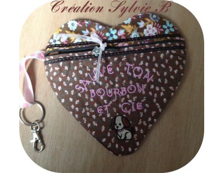 Motif de broderie machine trousse coeur  ITH