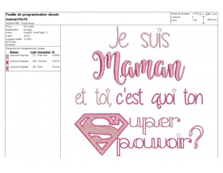 Motif de broderie   maman