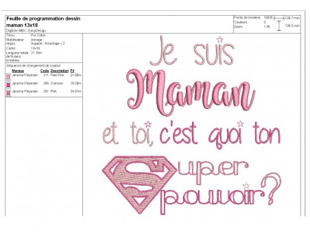 Motif de broderie   maman